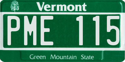 VT license plate PME115
