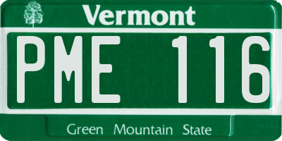VT license plate PME116