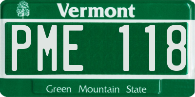VT license plate PME118