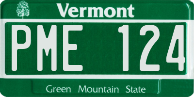 VT license plate PME124