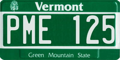 VT license plate PME125