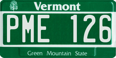 VT license plate PME126