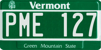 VT license plate PME127