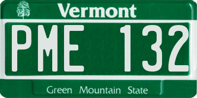 VT license plate PME132