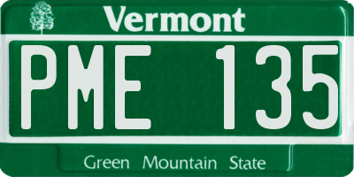 VT license plate PME135