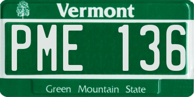 VT license plate PME136
