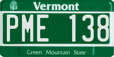 VT license plate PME138