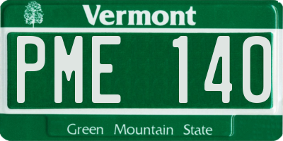 VT license plate PME140