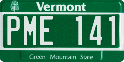 VT license plate PME141