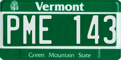 VT license plate PME143