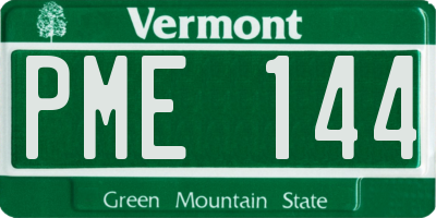 VT license plate PME144