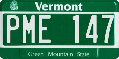 VT license plate PME147