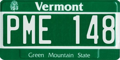 VT license plate PME148