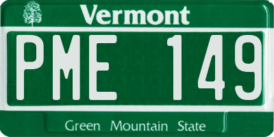 VT license plate PME149