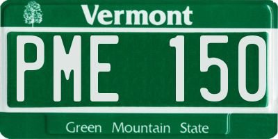 VT license plate PME150