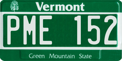 VT license plate PME152