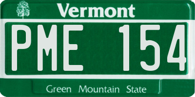 VT license plate PME154