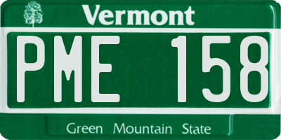 VT license plate PME158