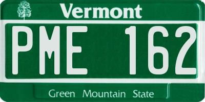 VT license plate PME162