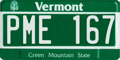 VT license plate PME167