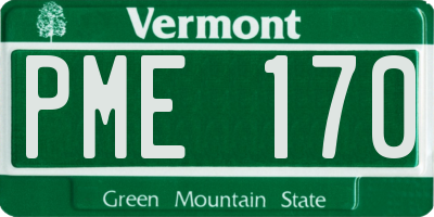 VT license plate PME170