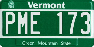 VT license plate PME173