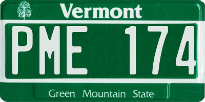 VT license plate PME174
