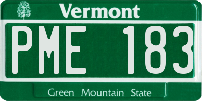 VT license plate PME183