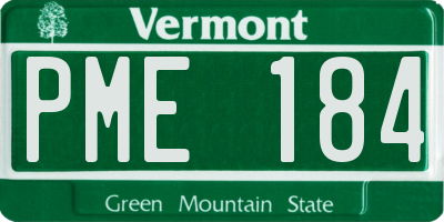 VT license plate PME184