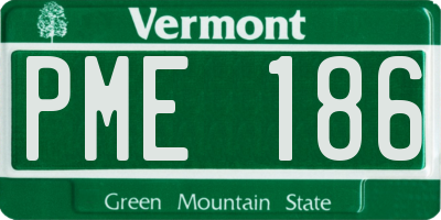 VT license plate PME186