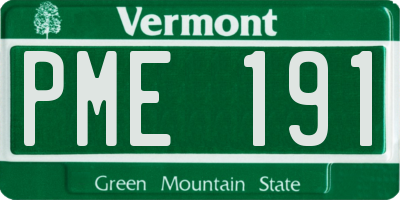 VT license plate PME191