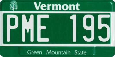 VT license plate PME195