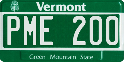 VT license plate PME200