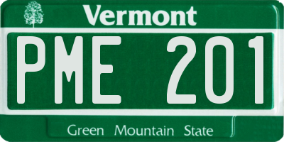 VT license plate PME201