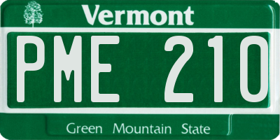 VT license plate PME210