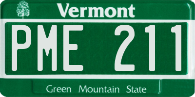 VT license plate PME211