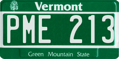 VT license plate PME213