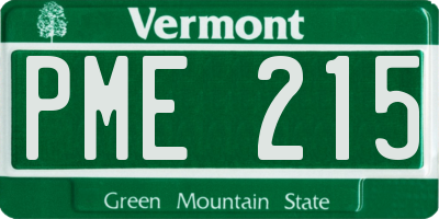 VT license plate PME215