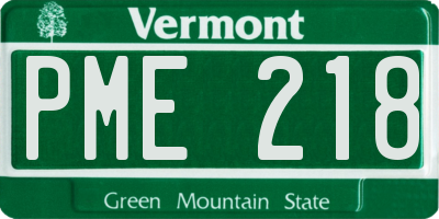 VT license plate PME218