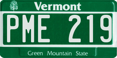 VT license plate PME219
