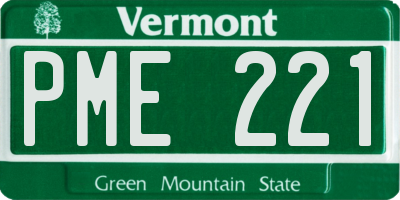 VT license plate PME221