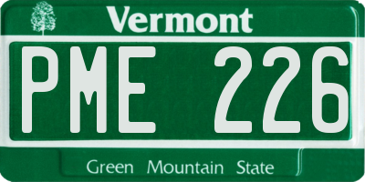VT license plate PME226