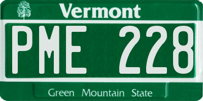 VT license plate PME228