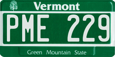 VT license plate PME229