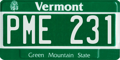 VT license plate PME231