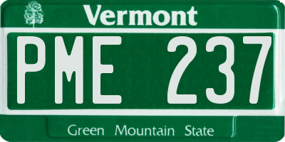 VT license plate PME237
