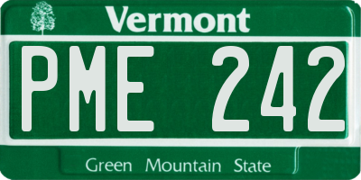 VT license plate PME242
