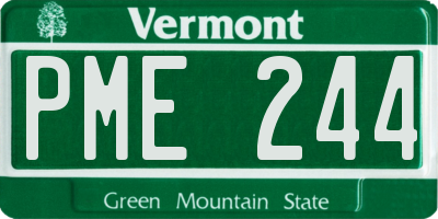 VT license plate PME244