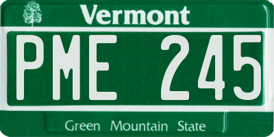 VT license plate PME245