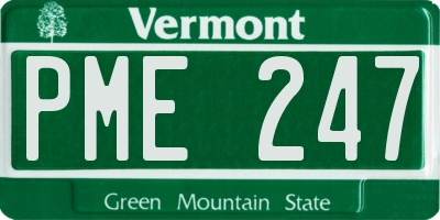 VT license plate PME247